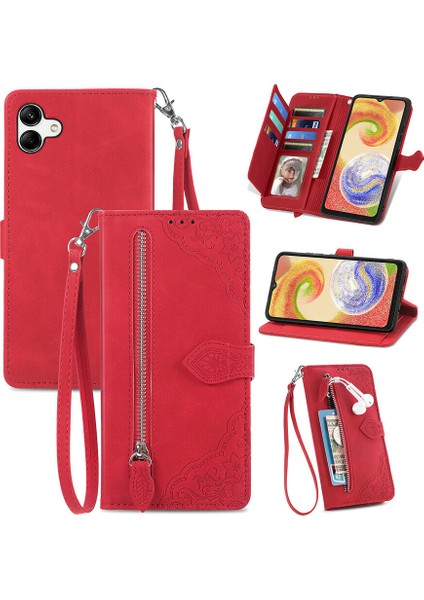 Ile Uyumlu Samsung Galaxy A04 Fermuarlı Kese Manyetik Kart Tutacağı Bilek Kayışlı Cüzdan Kesesi Samsung Galaxy A04 (Yurt Dışından) modelleri