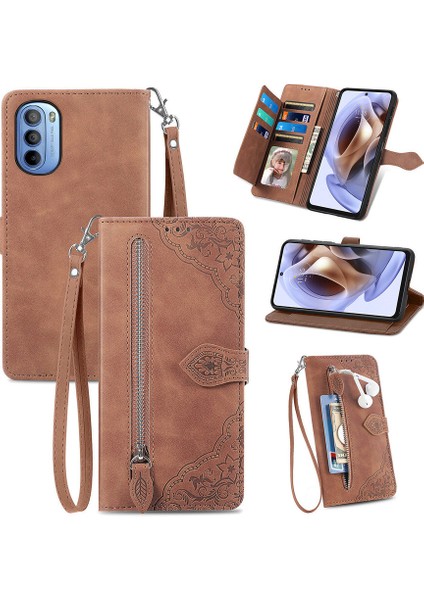 Ile Uyumlu Motorola Moto G31 Fermuarlı Kese Manyetik Kart Tutacağı Bilek Kayışlı Cüzdan Kesesi Motorola Moto G31 (Yurt Dışından) fiyatları