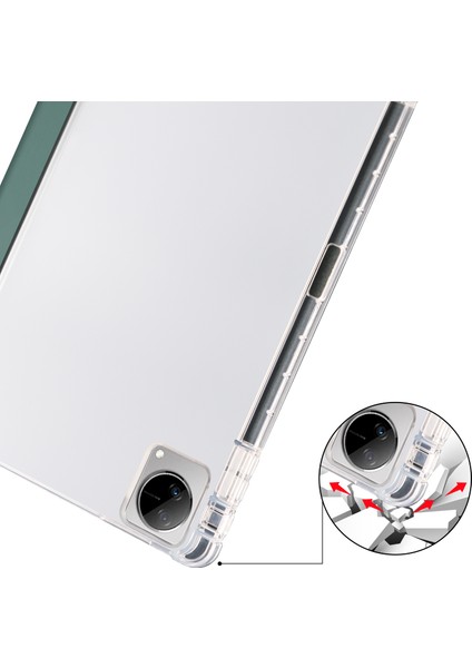 Vivo Pad Üçlü Stand Pu Deri Kılıf Şeffaf Arka Koruyucu Tablet Kapak Kalem Tutucu (Yurt Dışından) fırsatları