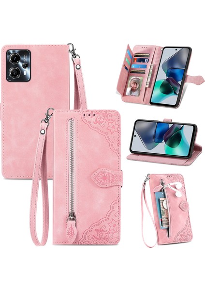 Ile Uyumlu Motorola Moto G23 Fermuarlı Kese Manyetik Kart Tutacağı Bilek Kayışlı Cüzdan Kesesi Motorola Moto G23 (Yurt Dışından) fiyatları