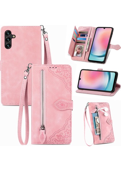 Ile Uyumlu Samsung Galaxy A24 4g Fermuarlı Kese Manyetik Kart Tutacağı Bilek Kayışlı Cüzdan Kesesi Samsung Galaxy A24 4g (Yurt Dışından) fiyatları