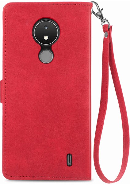 Ile Uyumlu Nokia C21 Fermuarlı Kese Manyetik Kart Tutacağı Bilek Kayışlı Cüzdan Kesesi Nokia C21 (Yurt Dışından) fırsatları