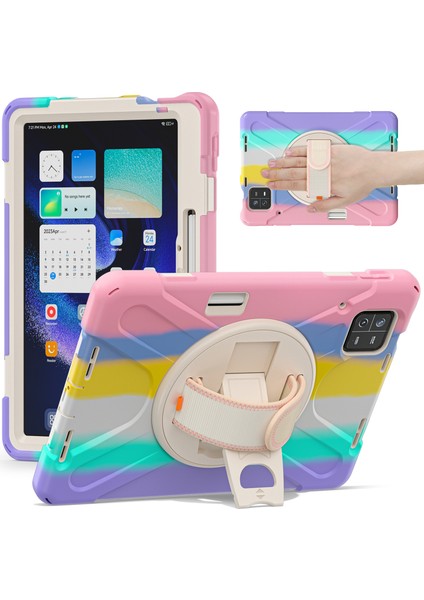 Xiaomi Pad 6 / Pad 6 Pro Pc+Silikon Tablet Kılıfı Döner Kickstand Koruyucu Kapak Kayış (Yurt Dışından)