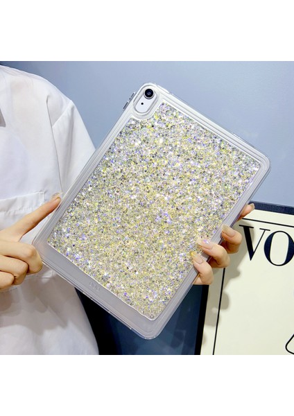 Apple iPad 10.9 (2022) Glitter Şok Geçirmez Tpu + Pc Ince Kapak Anti Koruyucu Tablet Kılıf (Yurt Dışından)