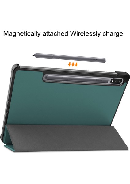 Samsung Galaxy Tab S9+ Üç Katlı Stand Tablet Kılıf Pu Deri Şok Dayanıklı Akıllı Kapak (Yurt Dışından) indirimleri