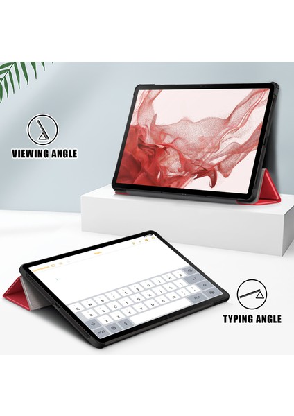 Samsung Galaxy Tab S9 SM-X710, SM-X716B, SM-X718U Deri Tablet Kılıfı Trifold Stand Akıllı Kapak (Yurt Dışından)