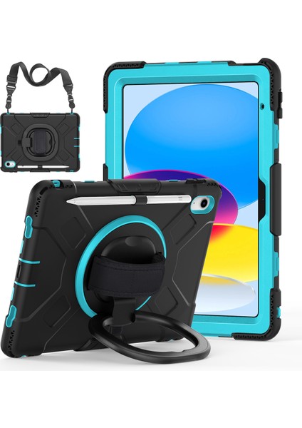 Apple iPad 10.9 (2022) Kickstand Tablet Kılıf Pc+Silikon Kapak (Yurt Dışından)