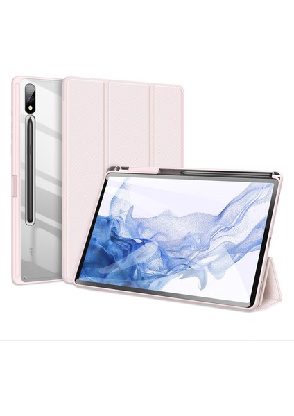 Samsung Galaxy Tab S9+ Pu Deri Üçlü Stand Kapak Tablet Kılıfı Kalem Tutucu (Yurt Dışından)