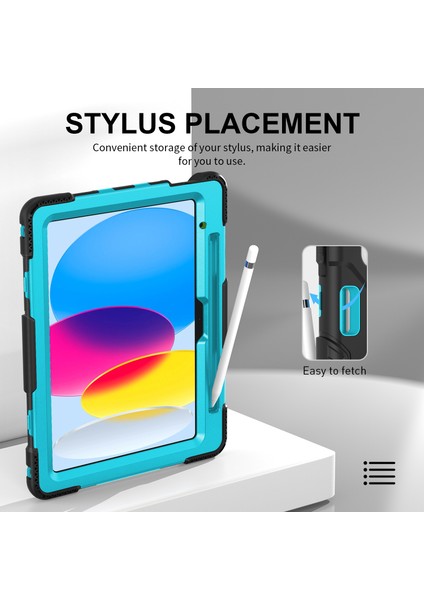 Apple iPad 10.9 (2022) Şok Geçirmez Kickstand Case Pc+Silikon Tablet Kapağı (Yurt Dışından) fiyatları
