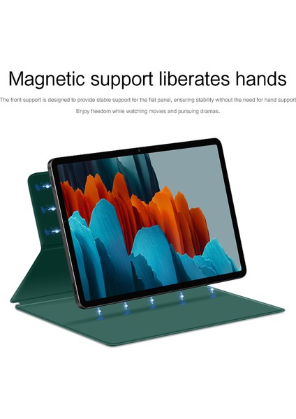 Samsung Galaxy Tab S7 Pu Deri Manyetik Tablet Kılıf Stand Kapağı (Yurt Dışından)