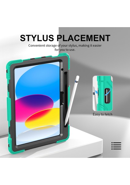 Apple iPad 10.9 (2022) Şok Geçirmez Kickstand Case Pc+Silikon Tablet Kapağı (Yurt Dışından)