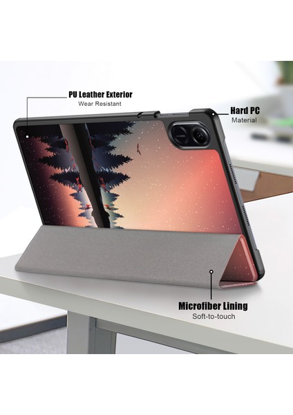 Honor Pad X9 / Pad X8 Pro, Trifold Stand Folio Koruyucu Kapak Pu Deri Tablet Kılıfı (Yurt Dışından)