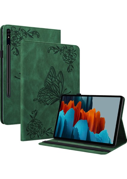 Samsung Galaxy Tab S9+ Kaymaz Tablet Kılıfı Pu Deri Kart Tutucu Stand Kapağı (Yurt Dışından)
