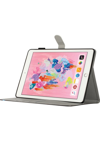 Apple iPad 9.7 Inç (2017) / (2018) / Apple iPad Air (2013) / Air 2 Pu Deri Tablet Kart Tutucu ile Şok Geçirmez Kapak (Yurt Dışından)