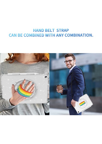 Apple iPad 10.2 (2021) / (2020) / (2019) Döner Kayış Kickstand Tablet Kasası Tpu+Pc Tablet Kapağı (Yurt Dışından) fırsatları