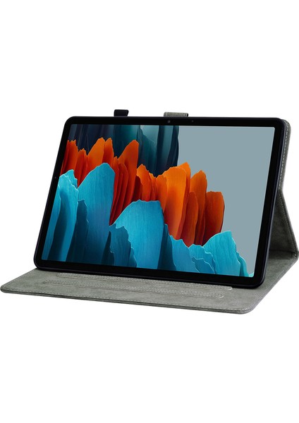 Samsung Galaxy Tab S9+ Basılı Tablet Kılıf Pu Deri Kart Tutucu Stand Kapağı (Yurt Dışından)