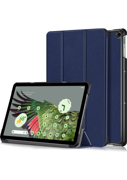 Google Pixel Tablet Pu Deri Derecilik Anti-Drop Tablet Kapağı Kılıf Üçlü Standı (Yurt Dışından)