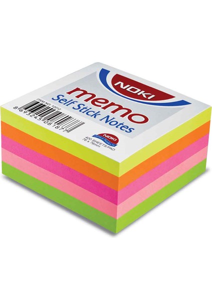 Yapışkanlı Not Kağıdı 75X75 12012 Küp Neon 12 Adet