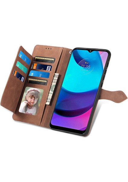 Ile Uyumlu Motorola Moto E20 Fermuarlı Kese Manyetik Kart Tutacağı Bilek Kayışlı Cüzdan Kesesi Motorola Moto E20 (Yurt Dışından) indirimleri