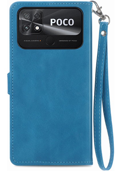 Ile Uyumlu Xiaomi Poco C40 Fermuarlı Kese Manyetik Kart Tutacağı Bilek Kayışlı Cüzdan Kesesi Xiaomi Poco C40 (Yurt Dışından)