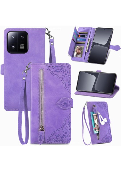Ile Uyumlu Xiaomi 13 Pro Fermuarlı Kese Manyetik Kart Tutacağı Bilek Kayışlı Cüzdan Kesesi Xiaomi 13 Pro (Yurt Dışından) fiyatları