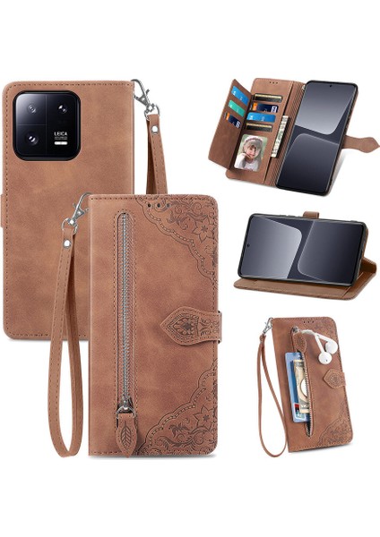 Ile Uyumlu Xiaomi 13 Pro Fermuarlı Kese Manyetik Kart Tutacağı Bilek Kayışlı Cüzdan Kesesi Xiaomi 13 Pro (Yurt Dışından) fiyatları
