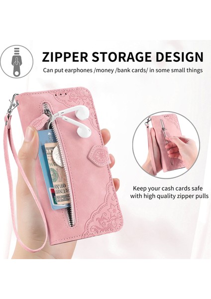 Ile Uyumlu Huawei P60 Fermuarlı Kese Manyetik Kart Tutacağı Bilek Kayışlı Cüzdan Kesesi Huawei P60 (Yurt Dışından) fiyatları