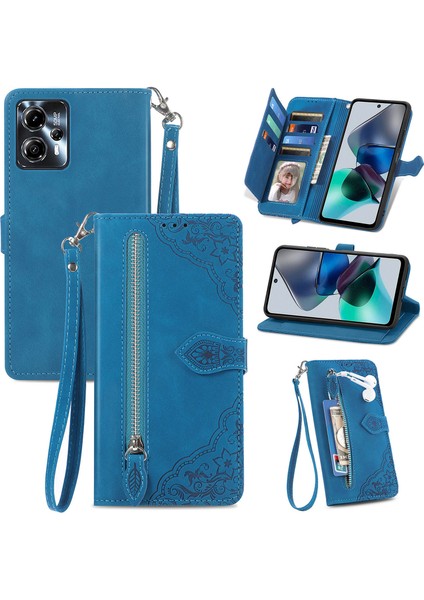 Ile Uyumlu Motorola Moto G23 Fermuarlı Kese Manyetik Kart Tutacağı Bilek Kayışlı Cüzdan Kesesi Motorola Moto G23 (Yurt Dışından) fiyatları