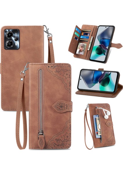 Ile Uyumlu Motorola Moto G23 Fermuarlı Kese Manyetik Kart Tutacağı Bilek Kayışlı Cüzdan Kesesi Motorola Moto G23 (Yurt Dışından) fiyatları