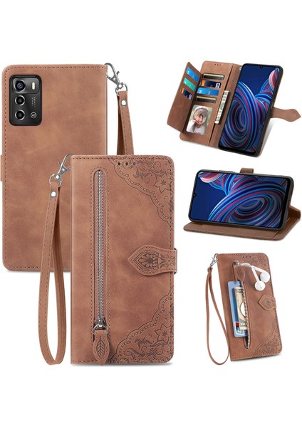 Ile Uyumlu Zte Blade A72 4g Fermuarlı Kese Manyetik Kart Tutacağı Bilek Kayışlı Cüzdan Kesesi Zte Blade A72 4g (Yurt Dışından) modelleri