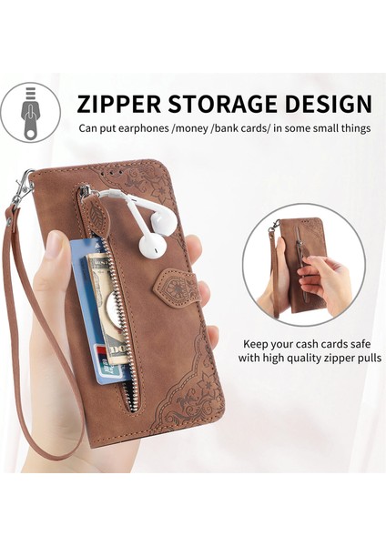 Ile Uyumlu Zte Blade A72 4g Fermuarlı Kese Manyetik Kart Tutacağı Bilek Kayışlı Cüzdan Kesesi Zte Blade A72 4g (Yurt Dışından) indirimleri