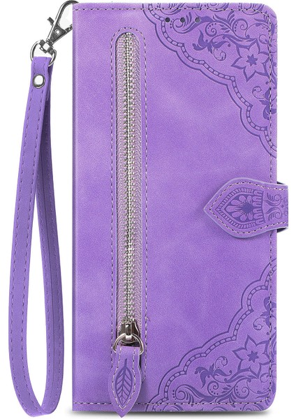 Ile Uyumlu Motorola Moto G62 Fermuarlı Kese Manyetik Kart Tutacağı Bilek Kayışlı Cüzdan Kesesi Motorola Moto G62 (Yurt Dışından) fiyatları