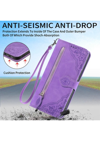 Ile Uyumlu Motorola Moto G62 Fermuarlı Kese Manyetik Kart Tutacağı Bilek Kayışlı Cüzdan Kesesi Motorola Moto G62 (Yurt Dışından) fırsatları