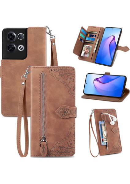 Ile Uyumlu Oppo Reno 8 Pro Fermuarlı Kese Manyetik Kart Tutacağı Bilek Kayışlı Cüzdan Kesesi Oppo Reno 8 Pro (Yurt Dışından) fiyatları