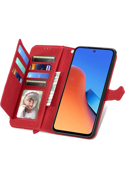 Yihang Boutique Ile Uyumlu Xiaomi Redmi 12 Fermuarlı Kese Manyetik Kart Tutacağı Bilek Kayışlı Cüzdan Kesesi Xiaomi Redmi 12 (Yurt Dışından)