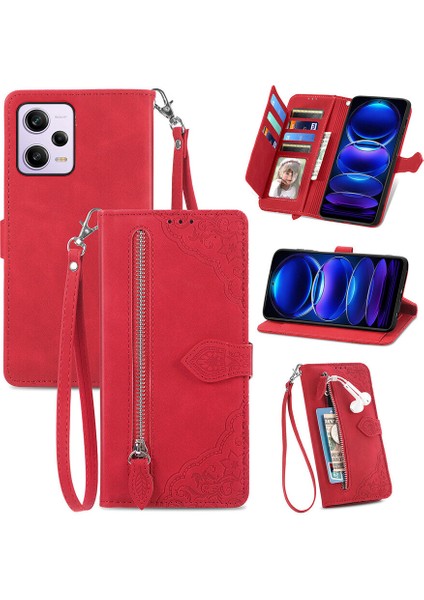 Ile Uyumlu Xiaomi Redmi Note 12 Pro Fermuarlı Kese Manyetik Kart Tutacağı Bilek Kayışlı Cüzdan Kesesi Xiaomi Redmi Note 12 Pro (Yurt Dışından) fiyatları
