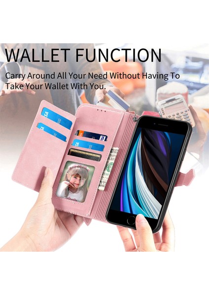 Ile Uyumlu Infinix Hot 10 Fermuarlı Kese Manyetik Kart Tutacağı Bilek Kayışlı Cüzdan Kesesi Infinix Hot 10 (Yurt Dışından)