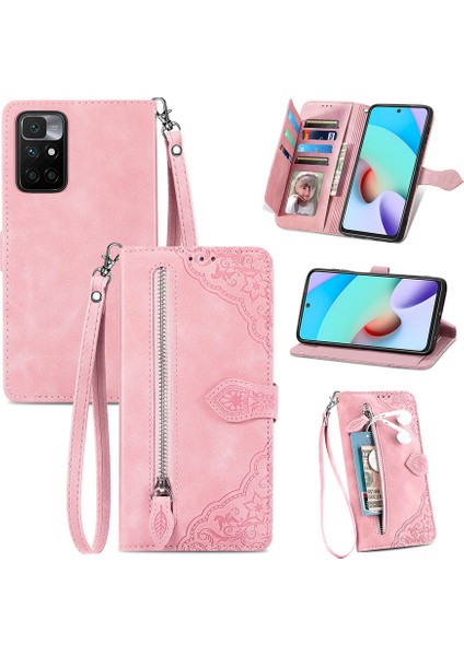 Ile Uyumlu Xiaomi Redmi 10 Fermuarlı Kese Manyetik Kart Tutacağı Bilek Kayışlı Cüzdan Kesesi Xiaomi Redmi 10 (Yurt Dışından) modelleri