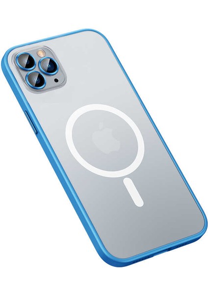 iPhone 13 Pro Max Kılıf Zore Mokka Wireless Kapak-Mavi