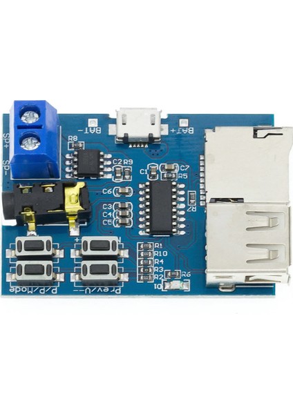 TFU MP3 Wav Ses Müzik Çalma Kartı 3W Amfi Micro SD Usb Flash Okuyucu 3.5mm Ses Soketi