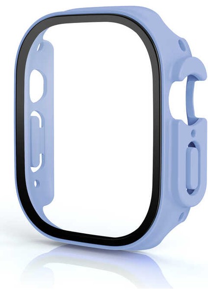 Watch Ultra 49MM Kasa ve Ekran Koruyucu Zore Watch Gard 19-Mavi Açık