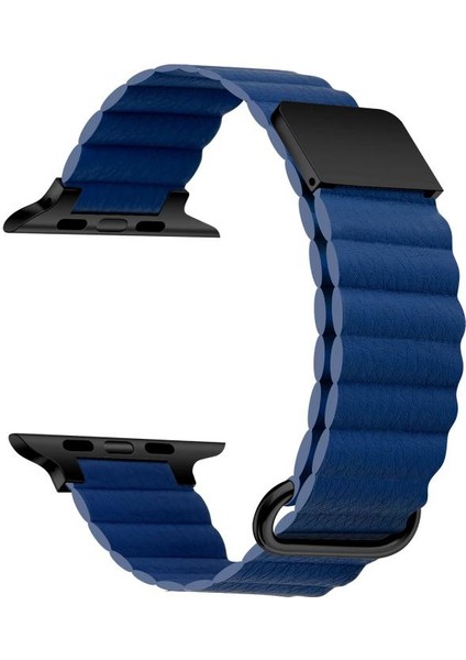 ​​​ Watch 42MM Krd-78 Pu Deri Kordon Strap Kayış-Lacivert
