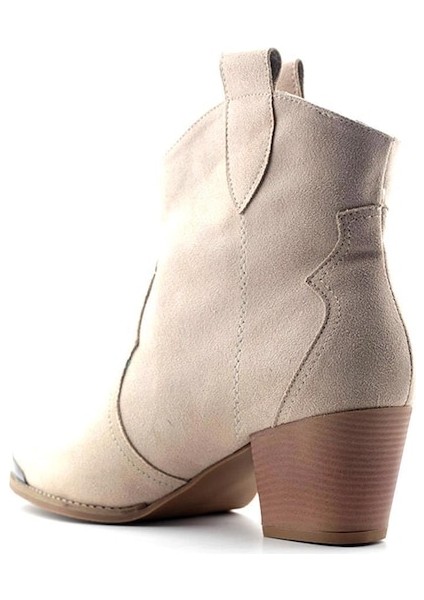 403 Kadın Canvas Topuklu Bot Bej Nubuk fırsatları