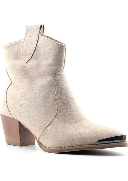 403 Kadın Canvas Topuklu Bot Bej Nubuk modelleri
