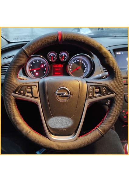 Opel Insignia Araca Özel Direksiyon Kılıfı(Kırmızı Yüzüklü)