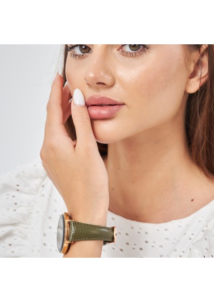 Huawei Watch Kadın Deri Kordon Huawei Watch 4 Gt Gt2 Gt 3 Pro Seramik Elegant 42MM 43MM 20MM Hakiki Deri Kayış Haki Yeşil indirimleri