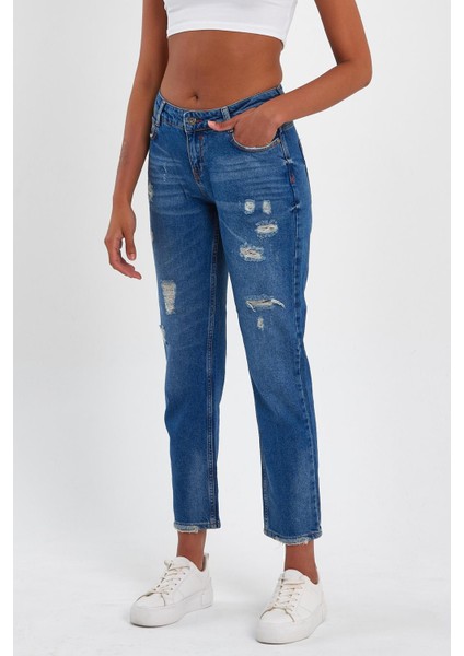 Özel Koleksiyon Yırtık Detaylı Denim Pantolon (AG-1051G) modelleri