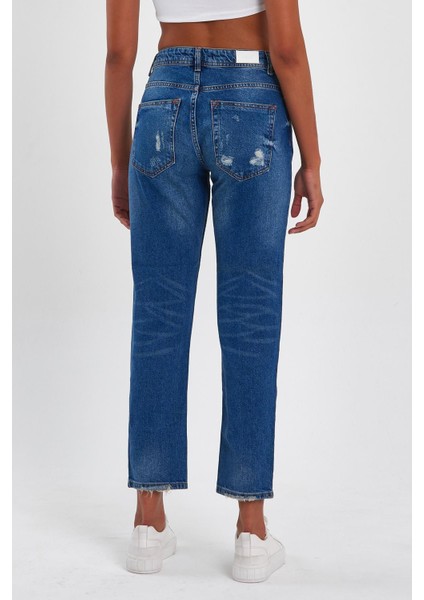 Özel Koleksiyon Yırtık Detaylı Denim Pantolon (AG-1051G) fırsatları