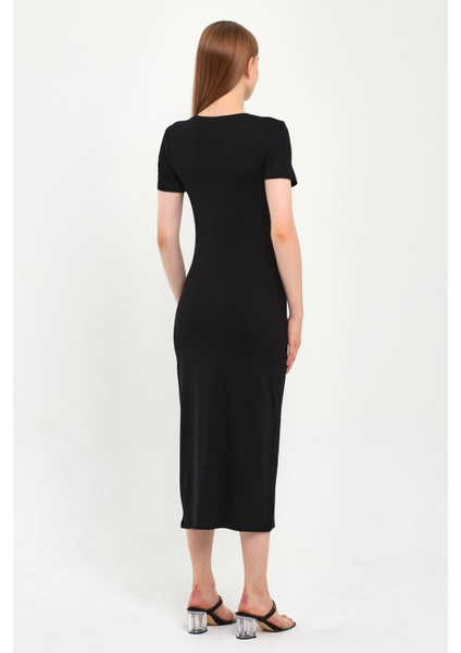 Bisiklet Yaka Uzun Elbise (B23-00138) fırsatları