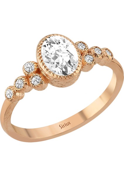 Pırlanta ve Beyaz Topaz Taşlı Dora Yüzük 0447R0059
